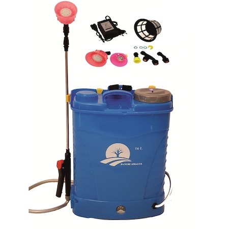 Pompa stropit electrica Danubewd Tools®, 16 Litri, 5.5 Bar, regulator presiune, vermorel cu acumulator, 5 duze
