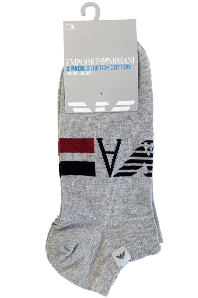 Sosete Scurte ARMANI Colored Basic240 – Set 2 PERECHI, Gri, One Size