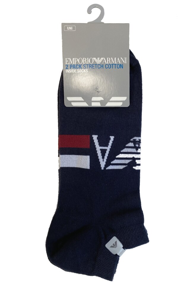 Sosete Scurte ARMANI Colored Basic240 – Set 2 PERECHI, Bleumarin, One Size