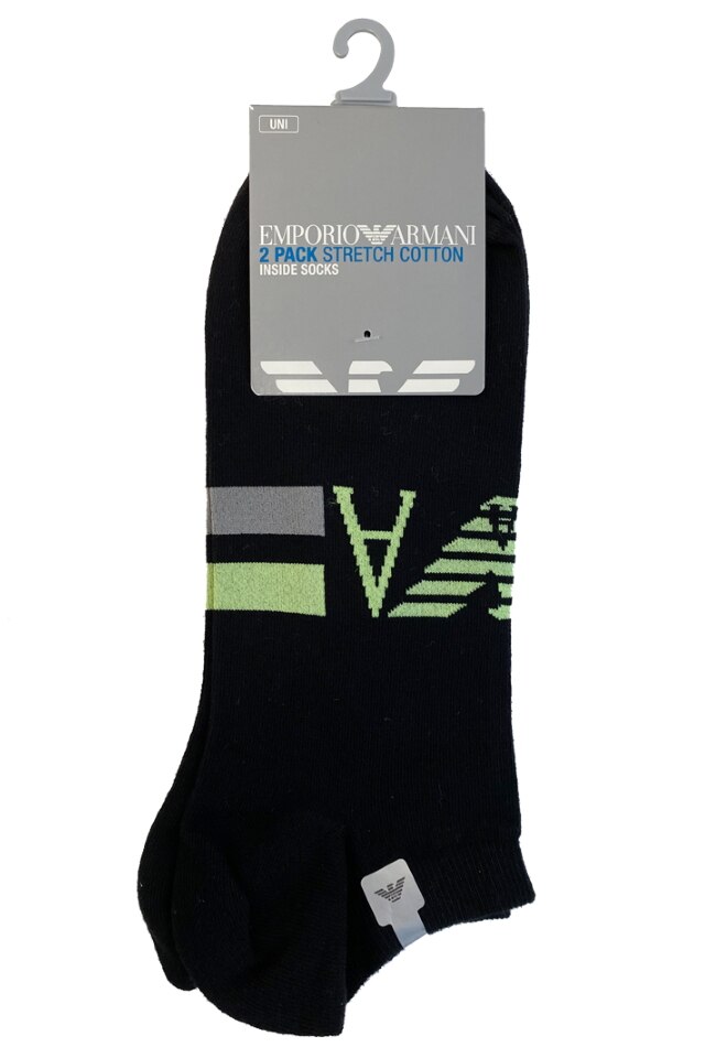 Sosete Scurte ARMANI Colored Basic240 – Set 2 PERECHI, Negru, One Size