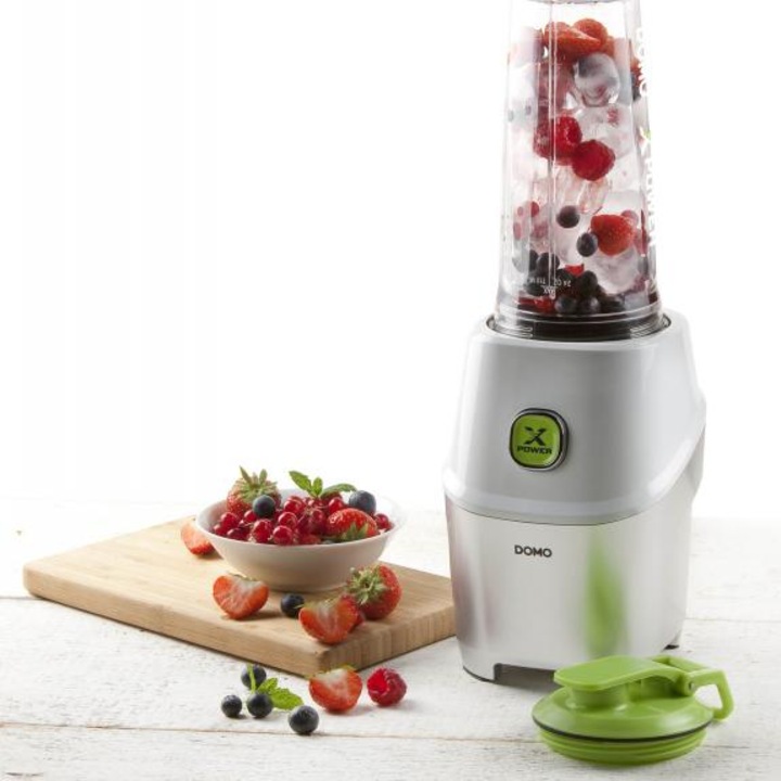 Blender cu 3 Recipiente Portabile cu Capac DOMO DO700BL, 1000 W