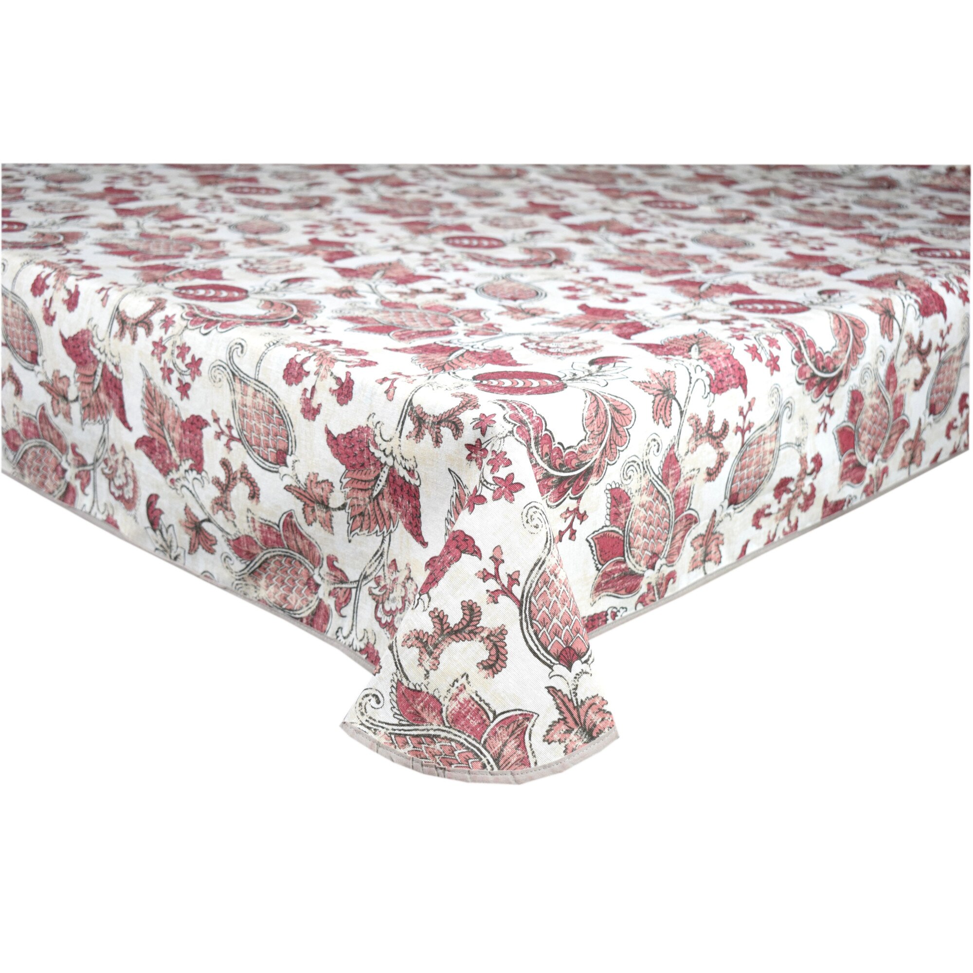 Fata de masa anti-pete Casa de bumbac, Travoiata, 100x140 cm, rosu si bej