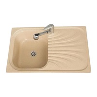 chiuveta resing bej 800 x 500 mm adancime 160 mm cuva pe stanga montare pe blat sifon inclus imagen 25_0_
0