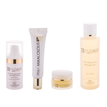 Set 4 produse pentru tratamentul zonei ochilor, riduri, pungi, cearcane si ochi sensibili, Lakshmi, masca anticearcane 15ml, crema miraculous 15ml lifting, balsam ultra hidratant conturul ochilor 15 ml si lotiunea calmanta pentru ochi 125 ml Set 4 produse pentru tratamentul zonei ochilor, riduri, pungi, cearcane si ochi sensibili, Lakshmi, masca anticearcane 15ml, crema miraculous 15ml lifting, balsam ultra hidratant conturul ochilor 15 ml si lotiunea calmanta pentru ochi 125 ml