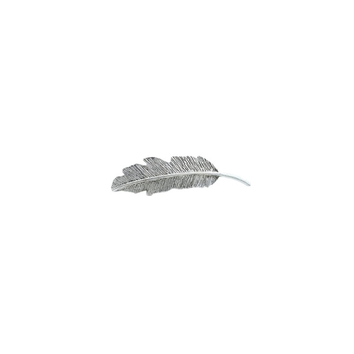Фиба за коса Moonbasanails, № 215, Форма на листо, Сребрист