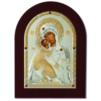 Icoana Fecioara Maria si Pruncul Foita de Argint 925 Maica lui Vladimir 7.5x9.5cm ClassGifts Icoana Fecioara Maria si Pruncul Foita de Argint 925 Maica lui Vladimir 7.5x9.5cm ClassGifts