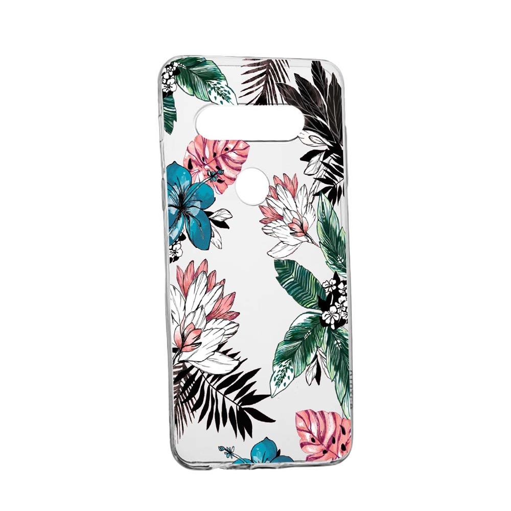 Husa Flori tropicale, pentru LG K61, rezistenta la uzura, anti-alunecare, din silicon Premium, 500