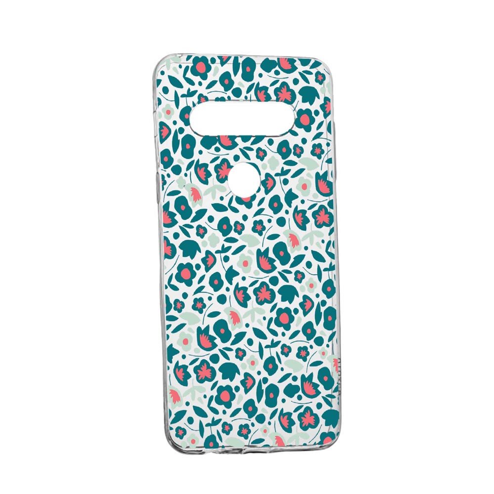 Husa Green Flowers Pattern, pentru LG K40S, rezistenta la uzura, anti-alunecare, din silicon Premium, 632