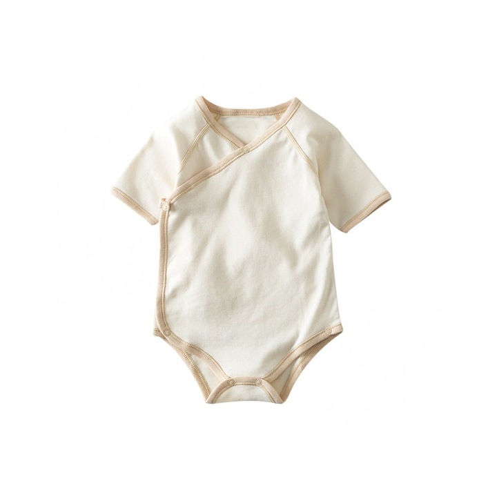 Body bebe alb cu maneca scurta din bumbac organic