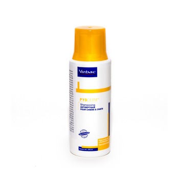 Sampon dermatologic antiseptic pentru caini si pisici, Virbac Pyoderm - 200 ml Sampon dermatologic antiseptic pentru caini si pisici, Virbac Pyoderm - 200 ml
