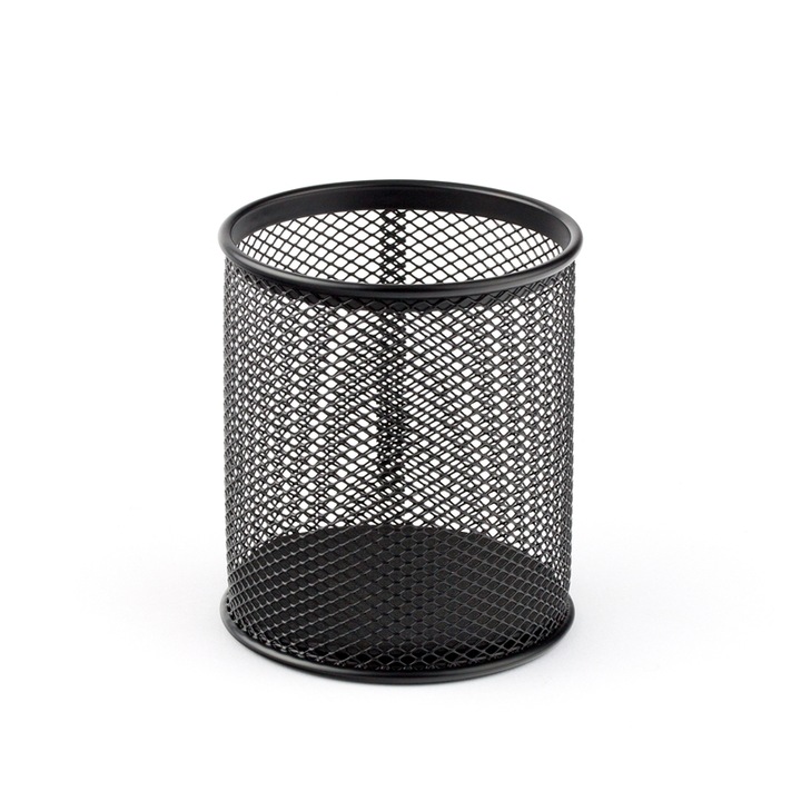 Suport cilindric, Metal, 80x100 mm, Negru