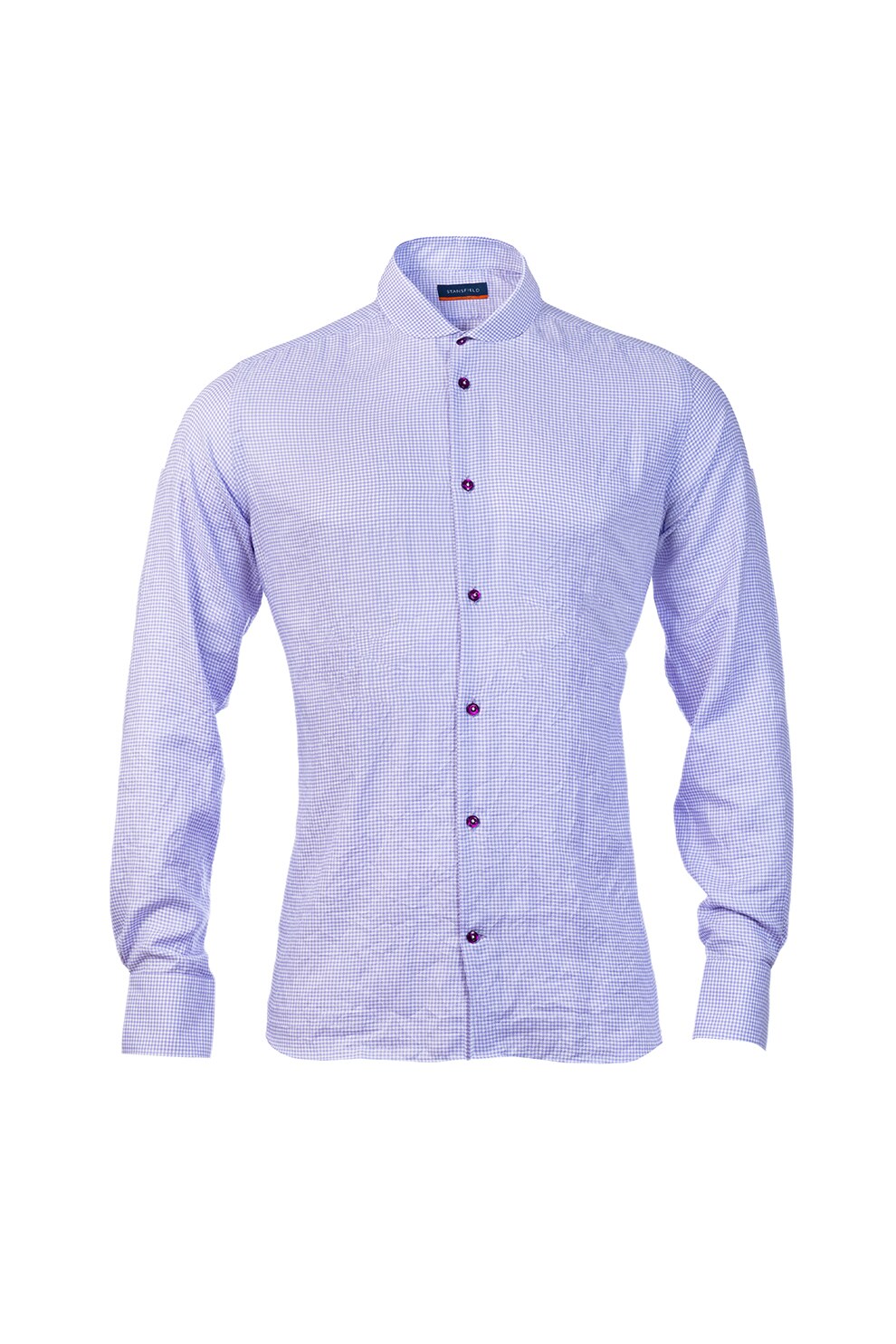 Stansfield, Camasa slim fit cu model in carouri, Lila, XL