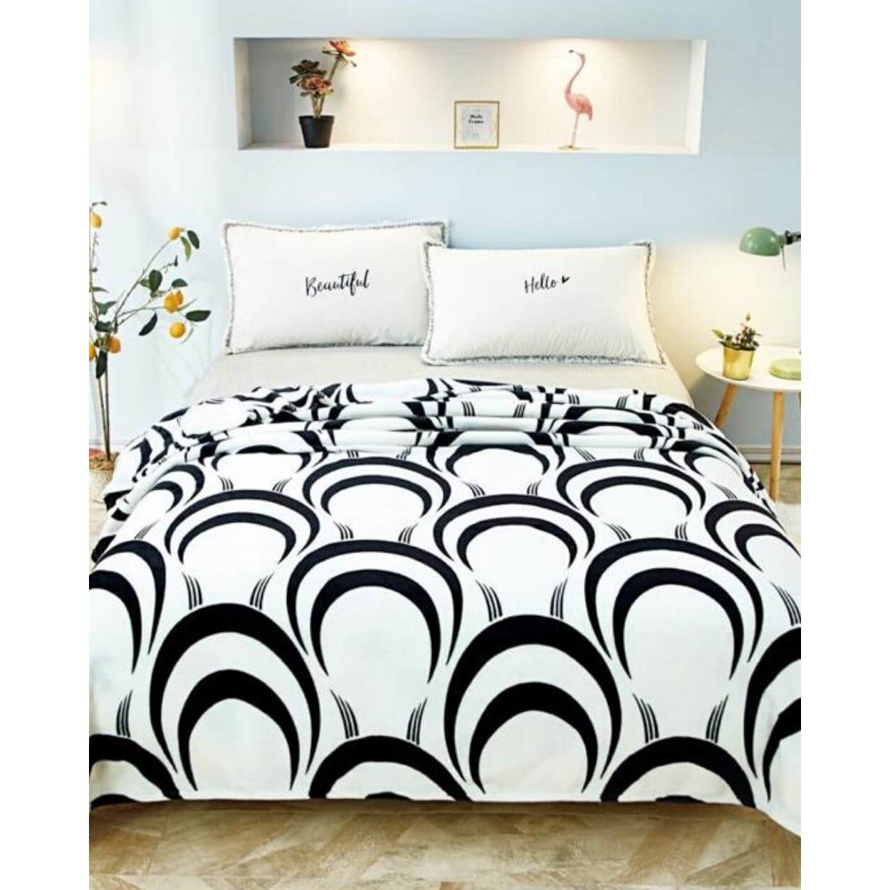 Patura Cocolino, Pat Dublu, 200x230 cm, Black Stripes