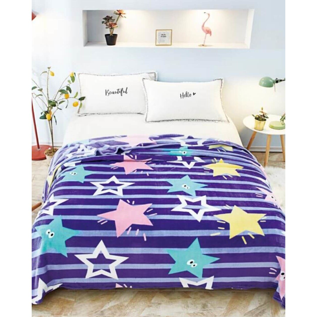 Patura Cocolino, Pat Dublu, 200x230 cm, Stars with Eyes