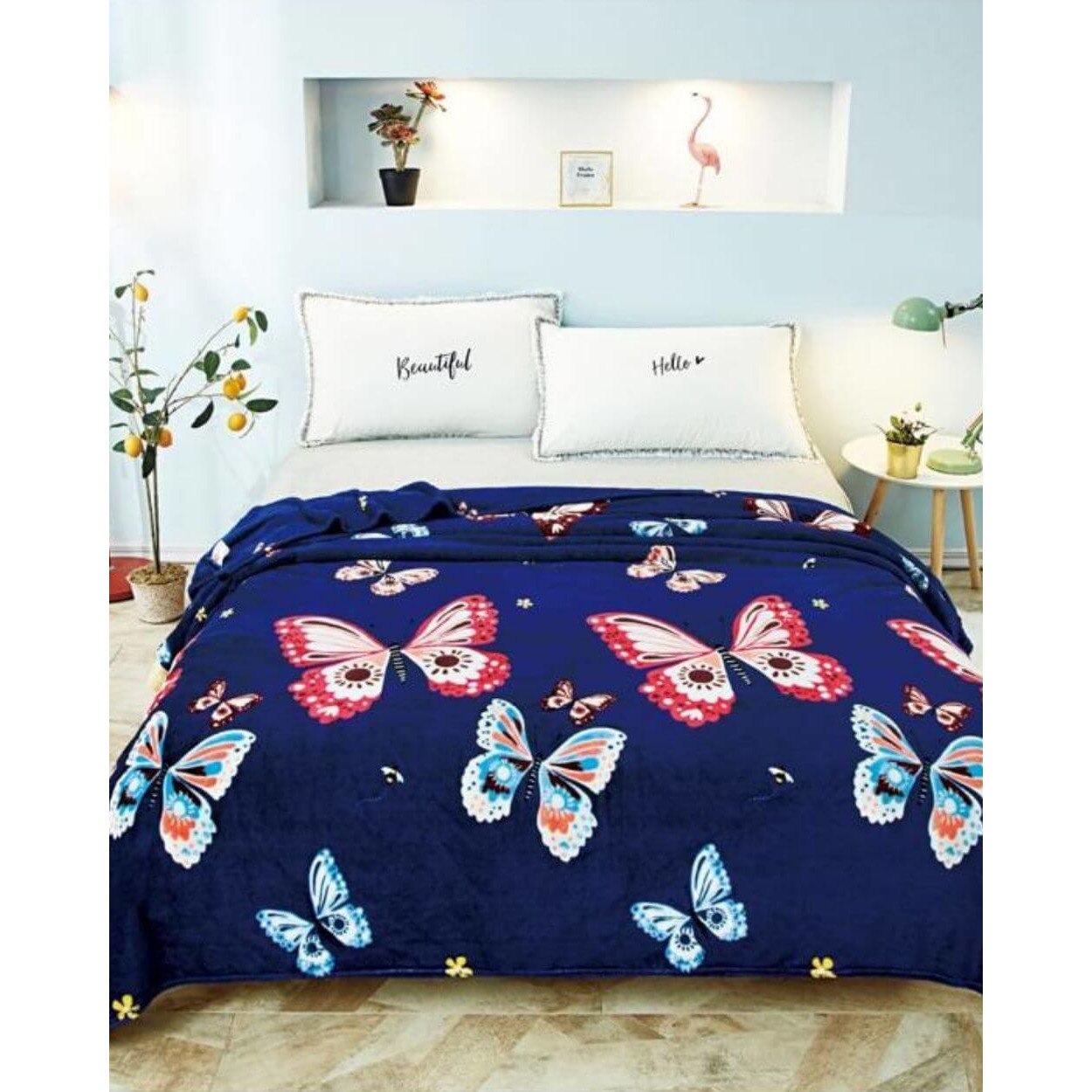 Patura Cocolino, Pat Dublu, 200x230 cm, Red & Blue