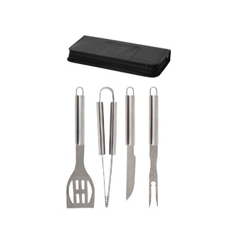 Set ustensile gratar inox 4 piese in geanta textil neagra, Zilan-Tools ZLN2222 Set ustensile gratar inox 4 piese in geanta textil neagra, Zilan-Tools ZLN2222
