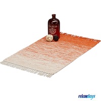 covor bumbac relaxdays cu franjuri lucrat manual grosime 1 cm crem-portocaliu inchis 60 x 90 cm imagen 45_0_
0