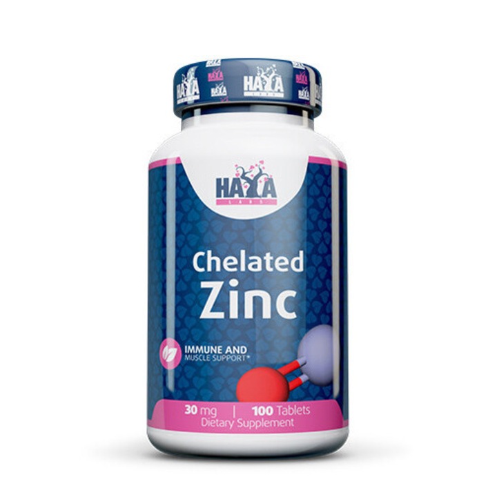 HAYA LABS - Chelated zinc (Bisglycinate) 30mg / 100 tab