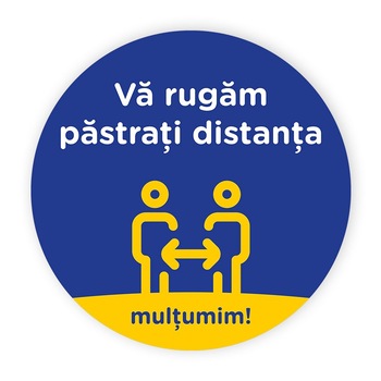 Autocolant podea Cerc 30 cm - Pastrati Distanta Autocolant podea Cerc 30 cm - Pastrati Distanta