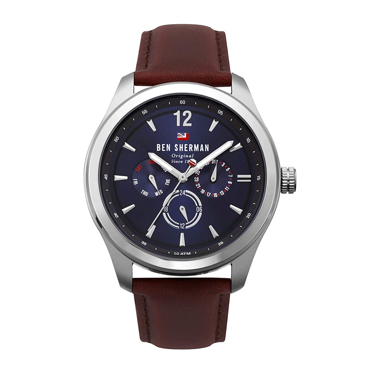 Ceas barbatesc Ben Sherman WBS112UT, Quartz, 44mm, 10ATM, Argintiu