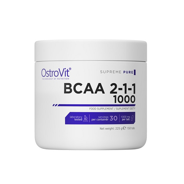 Supliment alimentar, OstroVit Supreme Pure BCAA 2-1-1 1000 (5000 mg) - 150 comprimate ( 30 doze)
