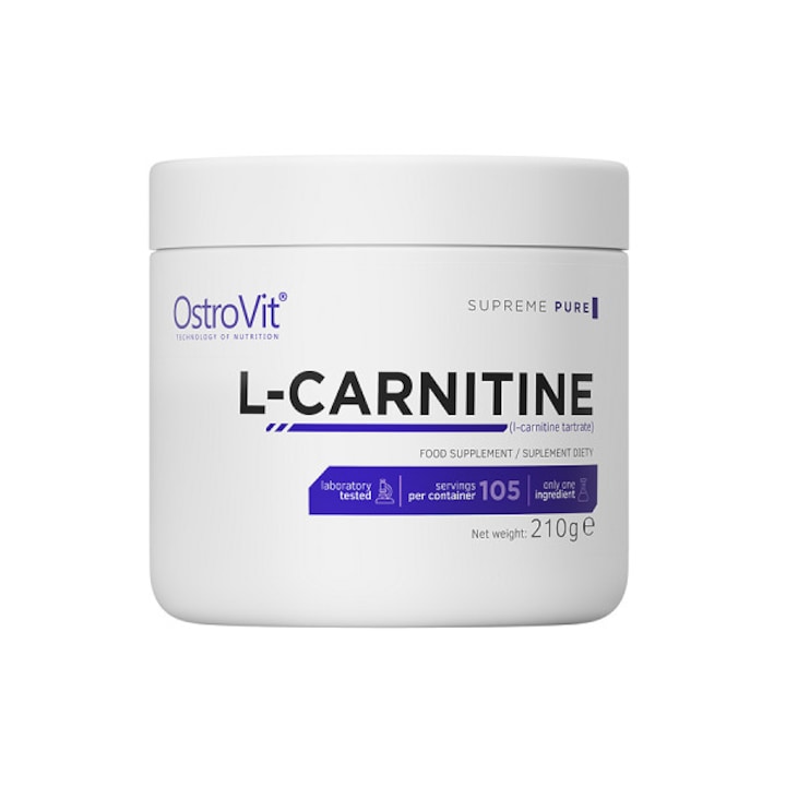 Arzator de Grasimi, L-Carnitina (2000 mg), OstroVit Supreme Pure L-Carnitine - 210 g (105 doze)