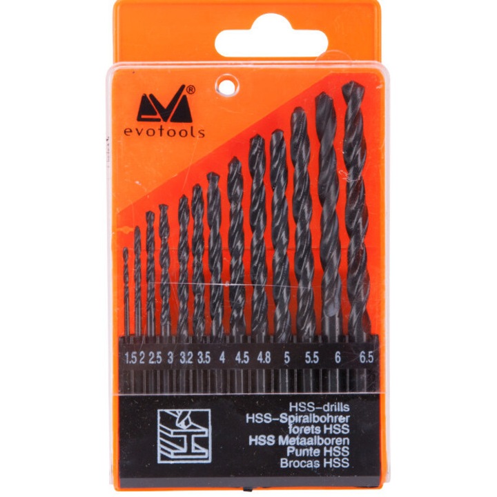 Burghie Metal HSS 13 Pcs - Diametru burghie 1.5-6.5 mm