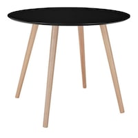 Masuta de cafea, rotunda, material MDF, neagra, 52x60 cm