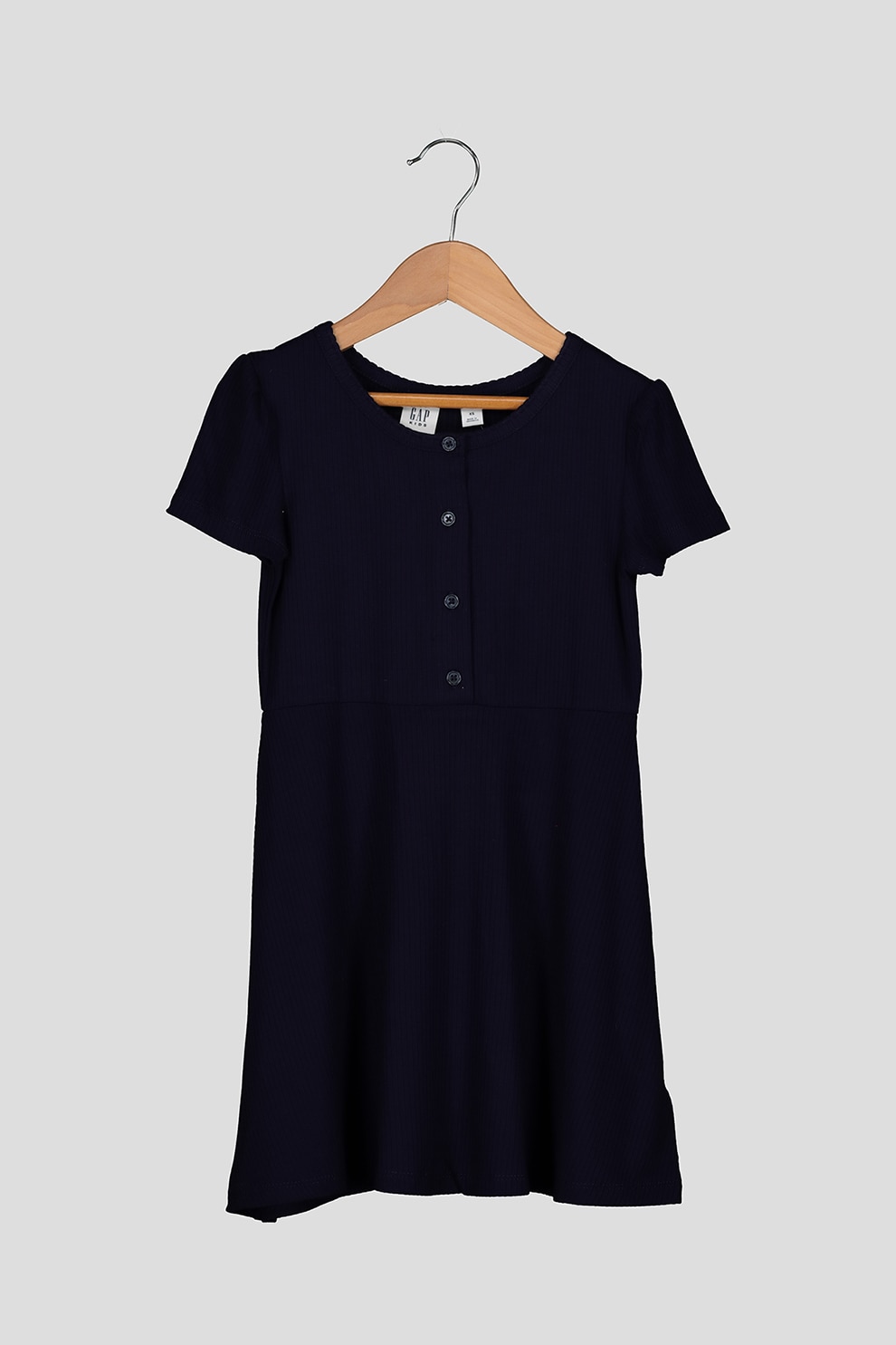 GAP, Rochie de jerseu, cu croiala pe bie si maneci scurte, Bleumarin