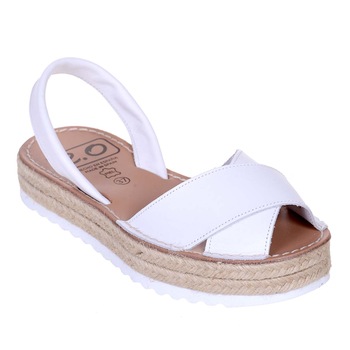 Sandale AVARCA cu barete incrucisate din Piele Naturala, Alb Sandale AVARCA cu barete incrucisate din Piele Naturala, Alb