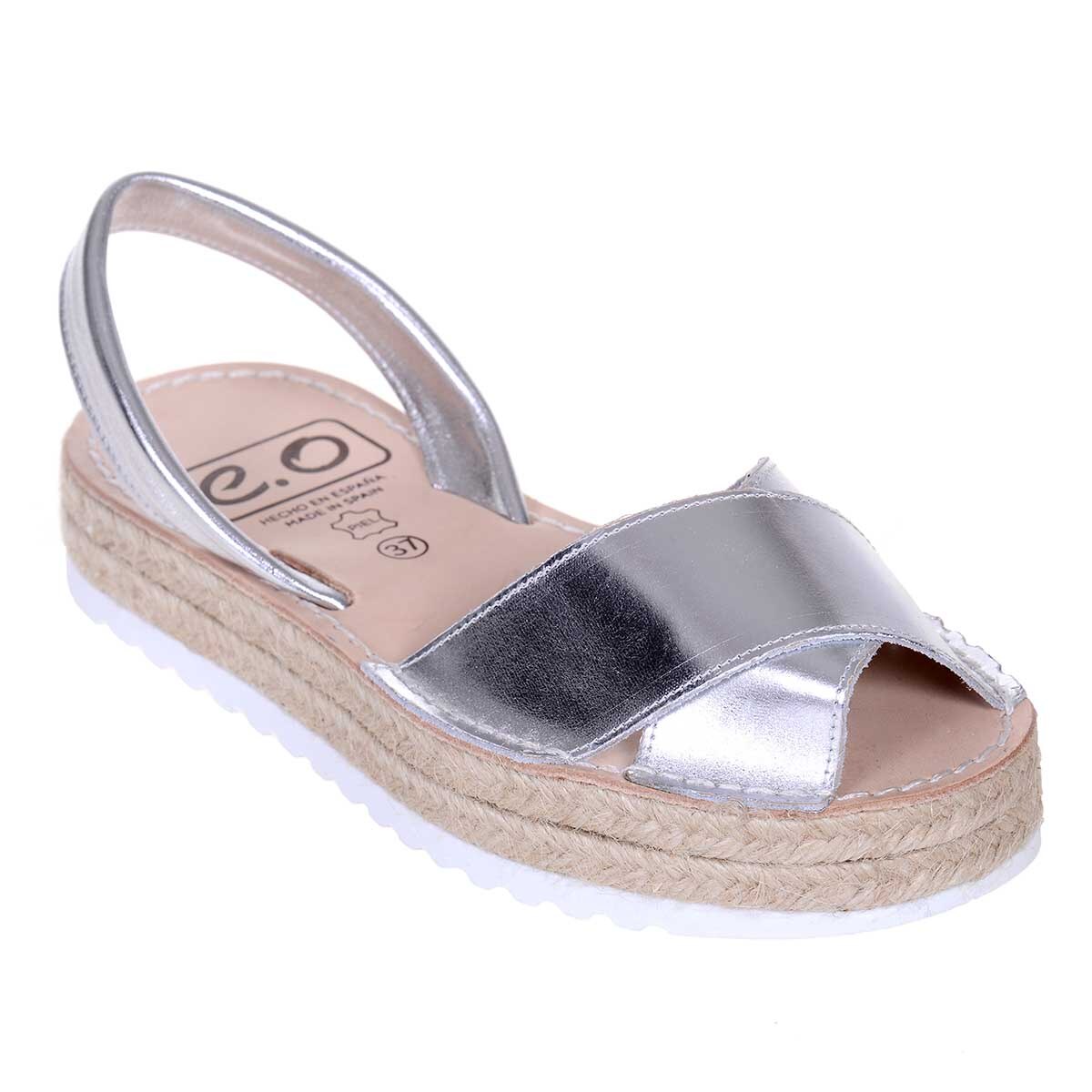 Sandale AVARCA cu barete incrucisate din Piele Naturala, Argintiu