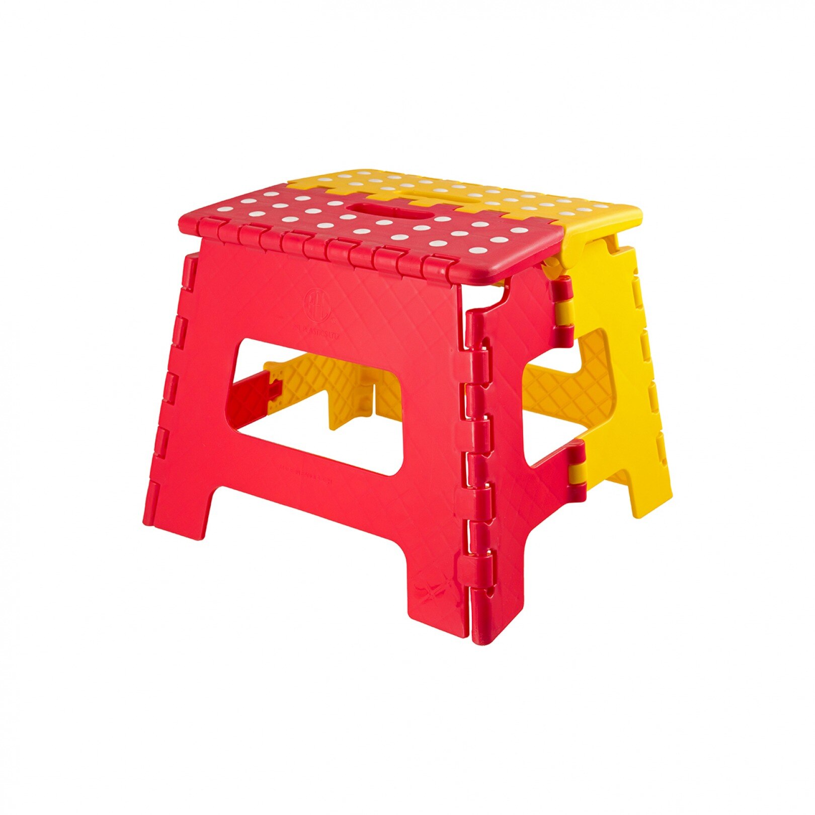 Scaun pliabil mediu rosu si galben