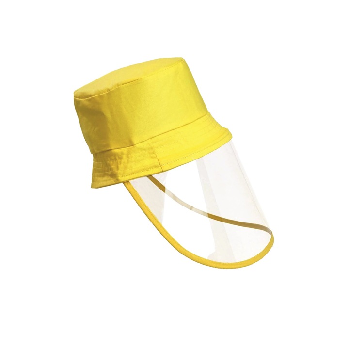 Palarie cu viziera pentru copii 5-7 ani, galben, bumbac