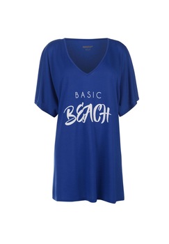 Tricou lung casual Golddigga Slogan Tropical, Negru / Alb, Albastru, S Tricou lung casual Golddigga Slogan Tropical, Negru / Alb, Albastru, S