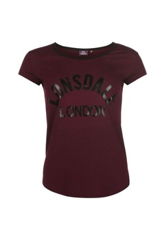 Tricou dama Lonsdale LL Crew, Bumbac, Visiniu/Negru, M Tricou dama Lonsdale LL Crew, Bumbac, Visiniu/Negru, M