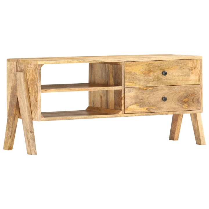 Шкаф за телевизор VidaXL, Мангово дърво, Кафяв, 97 x 35 x 47 см