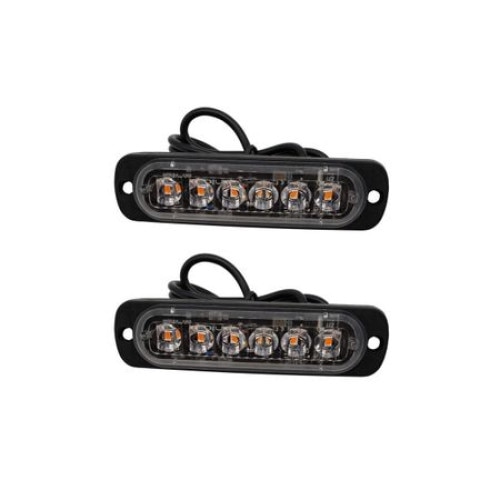 Set 2 buc lampa stroboscopica LED Profesionala 6 LED 12-24V Galbena protectie IPX-4