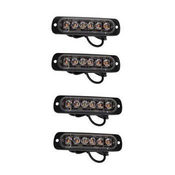 Set 4 buc lampa stroboscopica LED Profesionala 6 LED 12-24V Galbena protectie IPX-4 Set 4 buc lampa stroboscopica LED Profesionala 6 LED 12-24V Galbena protectie IPX-4