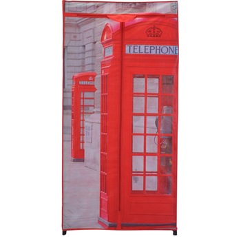 Dulap textil model cabina telefonica cu structura metalica H 160cmx75x45 cm Dulap textil model cabina telefonica cu structura metalica H 160cmx75x45 cm