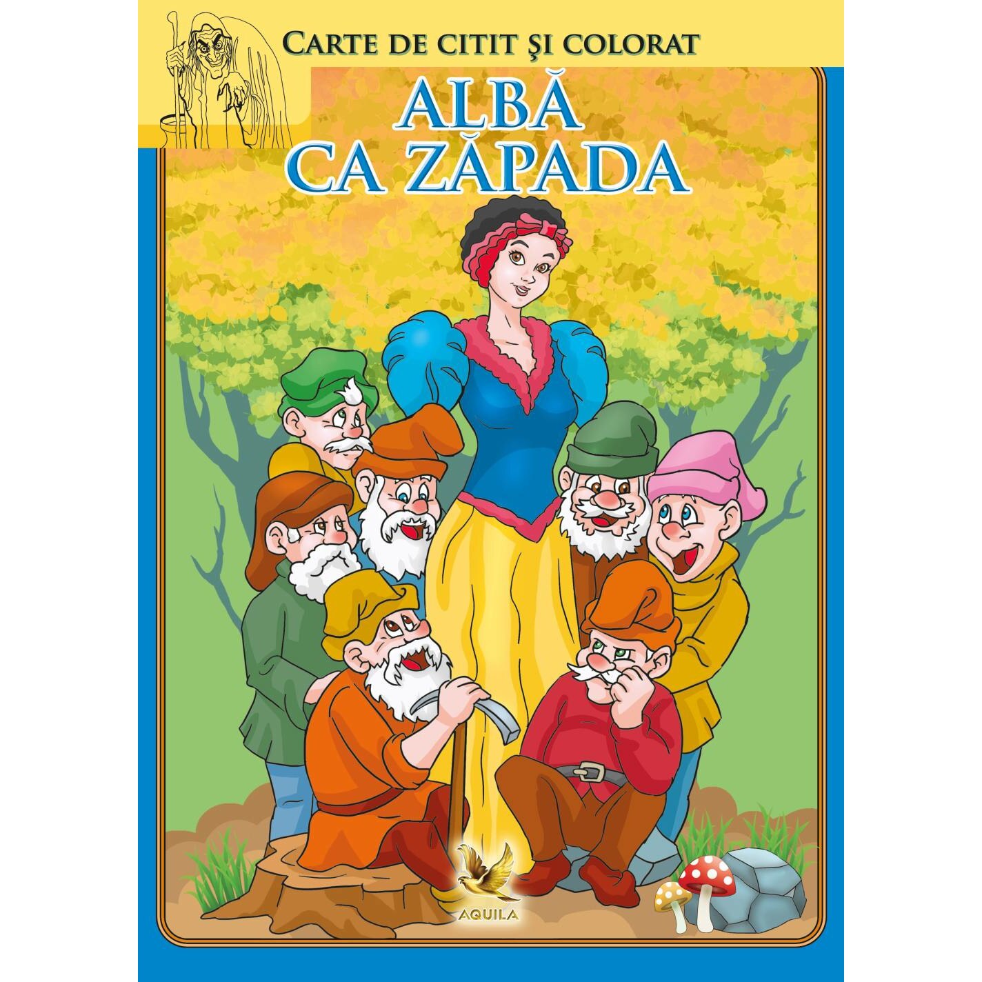 Alba ca zapada de citit si colorat