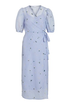 Vila, Rochie midi petrecuta, cu aspect 2 in 1, Albastru lavanda, L Vila, Rochie midi petrecuta, cu aspect 2 in 1, Albastru lavanda, L