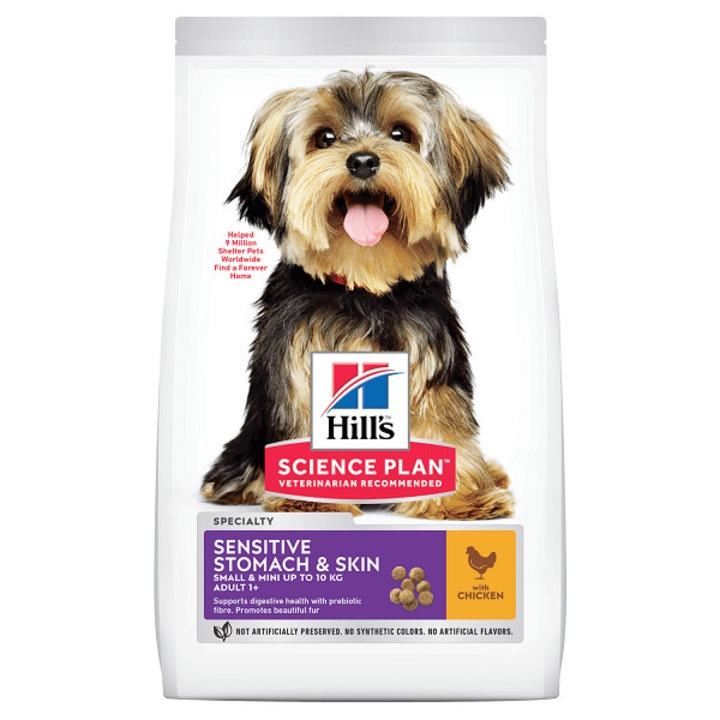 Hrana pentru Caini, Hill's SP Canine Adult Small & Miniature Sensitive Stomach and Skin Pui, 6 Kg