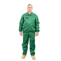 costum salopeta de lucru din tercot verde 2 piese bluza personalizata prin broderie  pantalon in talie marimea 56 imagen 19_0_
0
