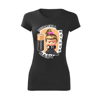 Tricou personalizat gravide duracell girl, dama, negru, S Tricou personalizat gravide duracell girl, dama, negru, S