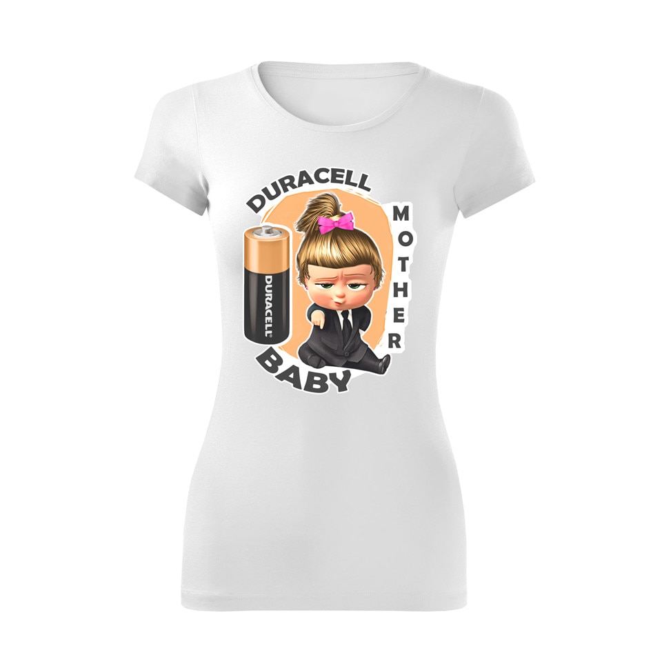 Tricou personalizat gravide duracell girl, dama, alb, XS