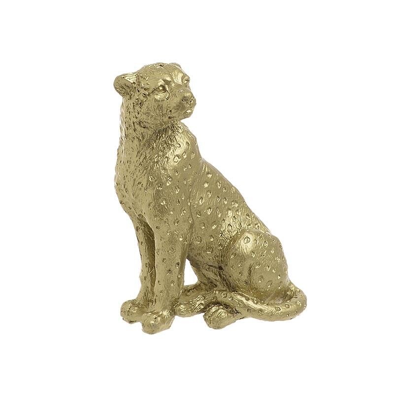 Leopard din rasina, gold, 6 x 4 x 9 cm