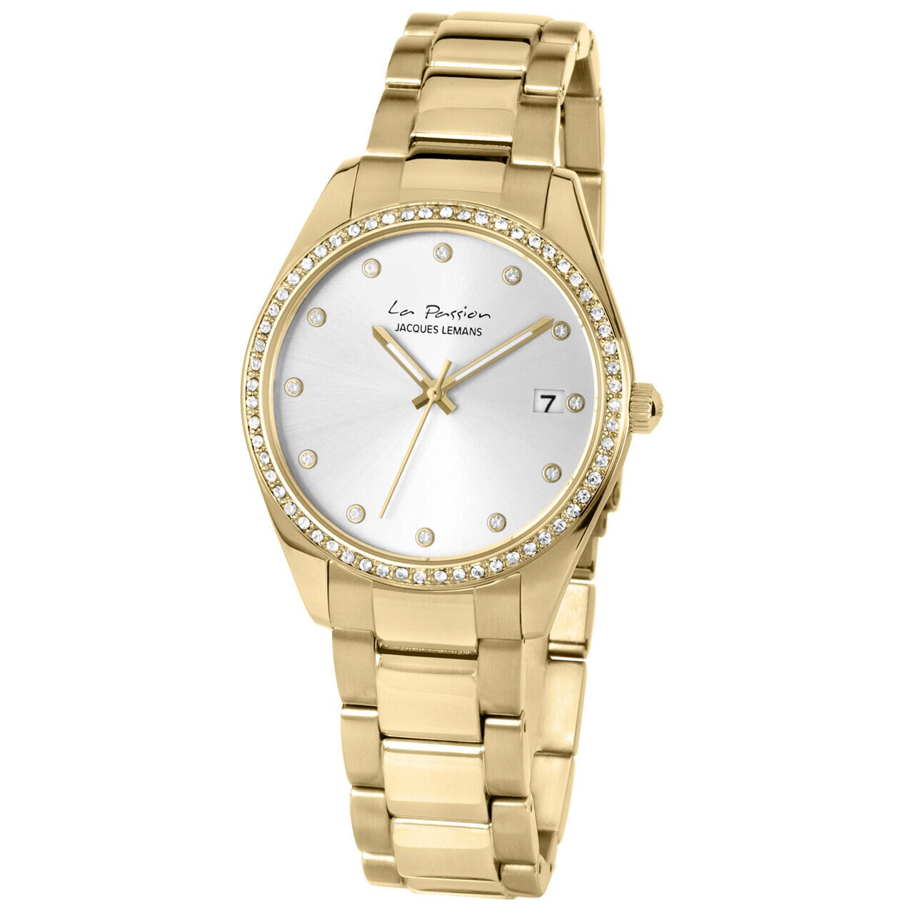 Ceas de dama Jacques Lemans LP-133I, Quartz, 35mm, 10ATM, Auriu