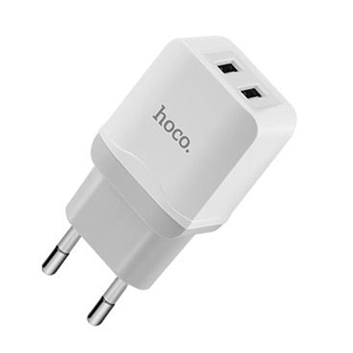 Incarcator priza Hoco C33A, 2xUSB, Alb