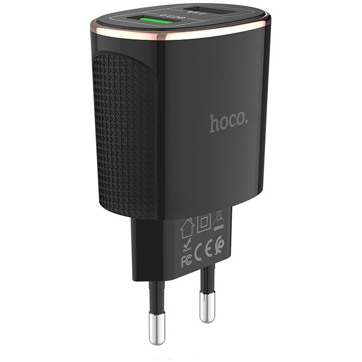 Incarcator Retea Hoco C60A 2xUSB QC3.0, Negru
