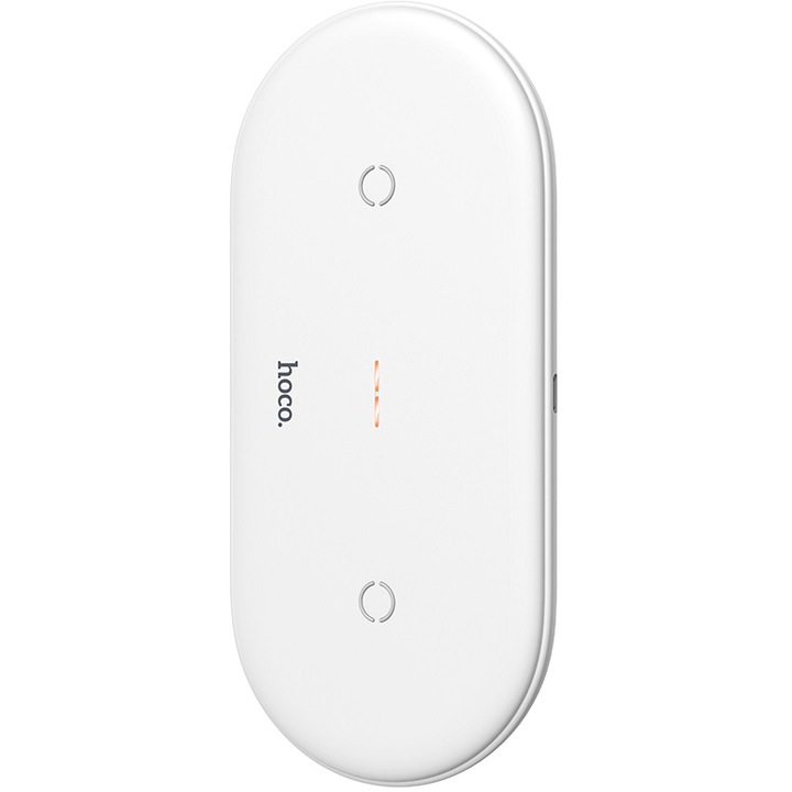 Hoco CW23 Dual Power 3.0 vezeték nélküli töltő, gyors töltéssel, fehér